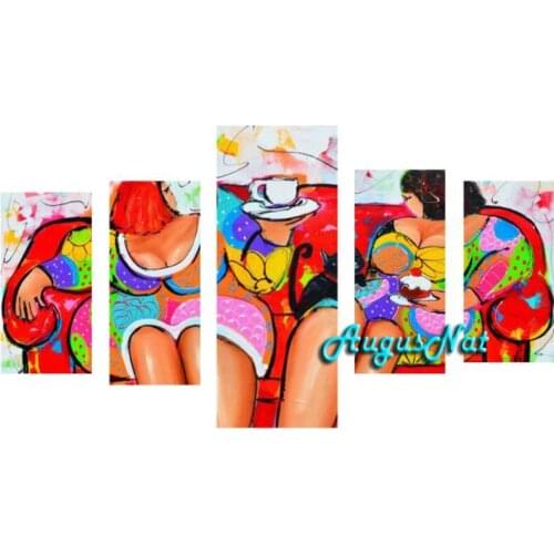 Multi pictures combination women diamond painting kit full drill diamond sticker cartoon beauty wall art decor rhinestone pasted