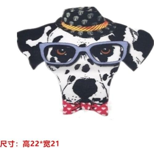 50pcs/Lot Embroidery Patches Letters Clothing Decoration Accessories Animal Glasses Dog Diy Iron Heat Transfer Applique