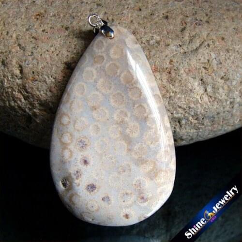 Natural Chrysanthemum Coral Fossil Gems Stones Reiki Chakra DIY Earrings Necklaces Pendants Beads Jewelry Craft Making CS001