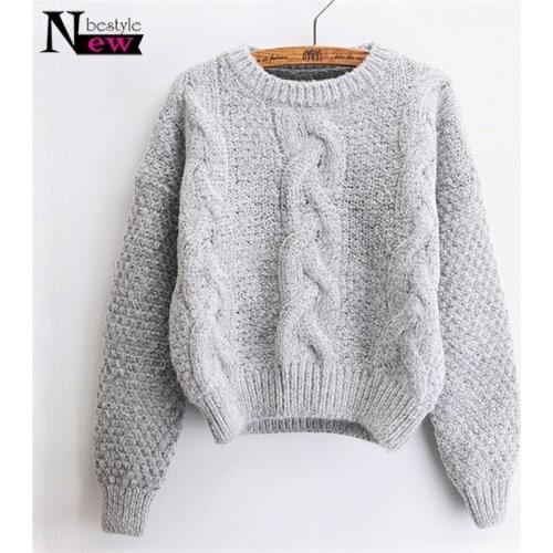 New Women Knitted Sweaters Warm Pullover and Jumpers Crewneck Mohair Pullover Twist Pull Jumpers Autumn 2019 Cable Knit Sweaters
