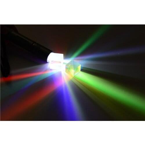 2PCS 34x34x36mm Educational Prism Defective Cross Dichroic X-Cube Prisma RGB Combiner Decoration Glass