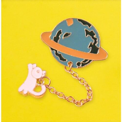 Planet Badges for Backpack Cute Cat Badge Enamel Pins Clothes Brooch Lapel Pin Badges for Clothes Accessories Jewelry Gift Decor