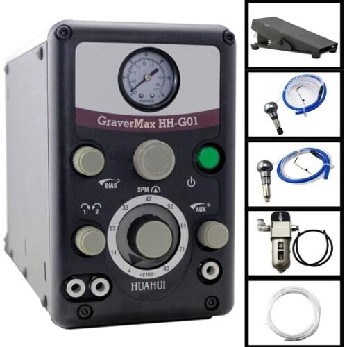 Pneumatic Engraving Machine Double Ended Impact Graver Jewelry Engraver Set with 1Pcs Graver Knife