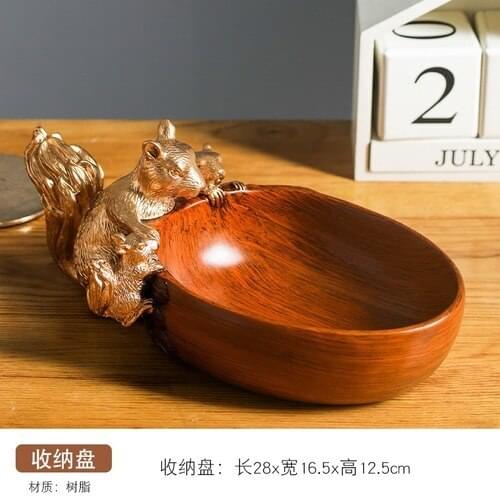 Luxury Paper Tissue Box Home Living Room Coffee Table Modern Decoration Creative Log Color Squirrel Storage Box Tissue Box Decor