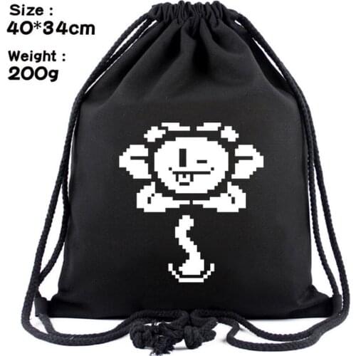 Game Undertale Sans Drawstring Bags Canvas Toriel Backpack Fashion Cosmetic Women Container Casual Beach Bag Shoes Pouch