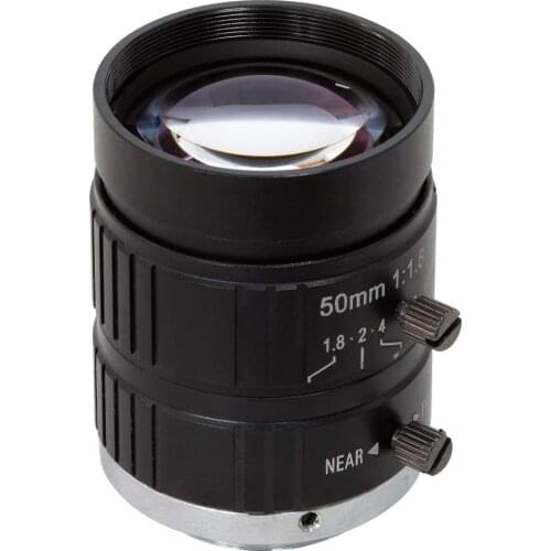 Telephoto C-Mount Lens for Raspberry Pi HQ Camera, 50mm Focal Length with Manual Focus and Adjustable Aperture