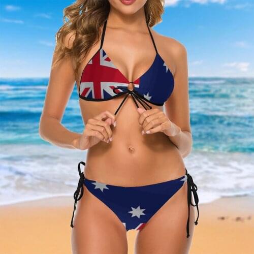 Women 2021 Exotic Bikinis Australia Flag Women Swimsuit Low Waist Dress Sets Women Beach Wear