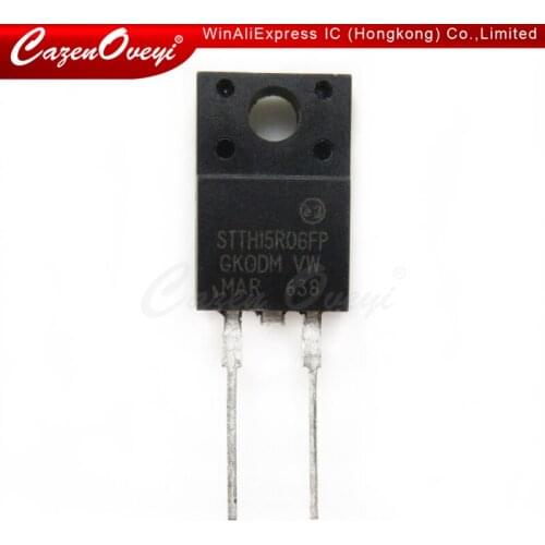 10pcs/lot STTH15R06FP STTH15R06 TO-220F-2 600V 15A In Stock