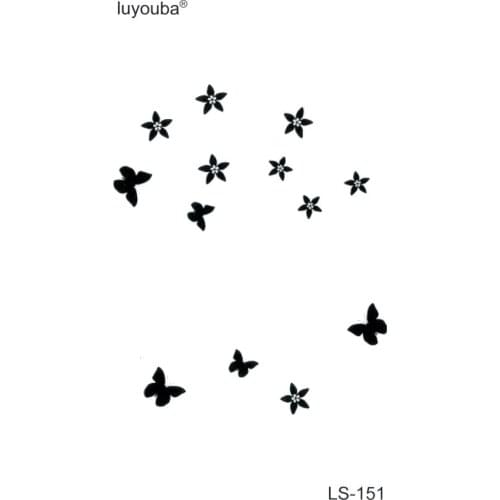 100pcs Little Flowers Temporary Tattoos sticker Flowers Fake Tattoo Butterfly Waterproof Temporary Tatoo Men The Flash Tatuajes