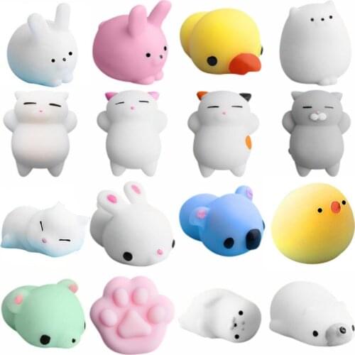 16pc Kawaii Mochi Squishy Pack Mini Animal Antistress Ball Squeeze Toys Squishi Rising Stress Relief Squishy Toy Pets Fun Gifts