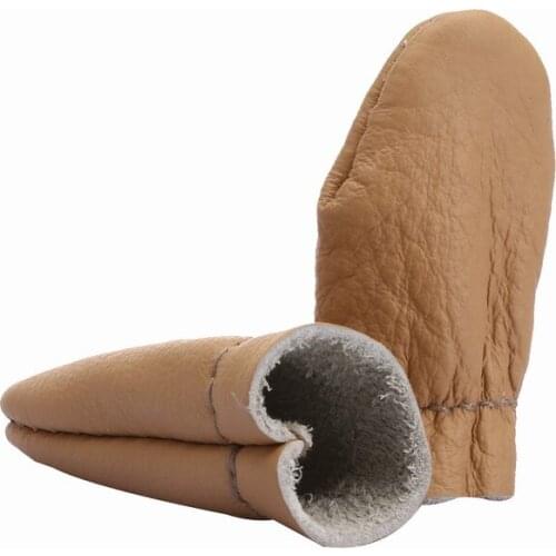 2pcs/Pair Finger Protector Leather Thimble Soft Needlework Finger Cover Tip Quilting Thimble Sleeve Handmade Sewing Tools