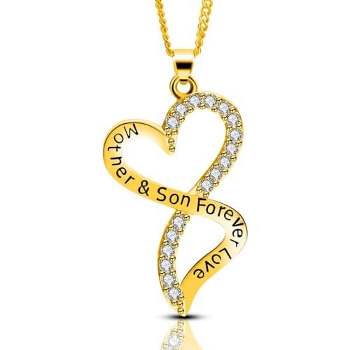 2019 Classic Fashion Mothers Day Theme Pendant Necklace Copper Zircon Jewelry Forever Love Mother Parent-child Necklace