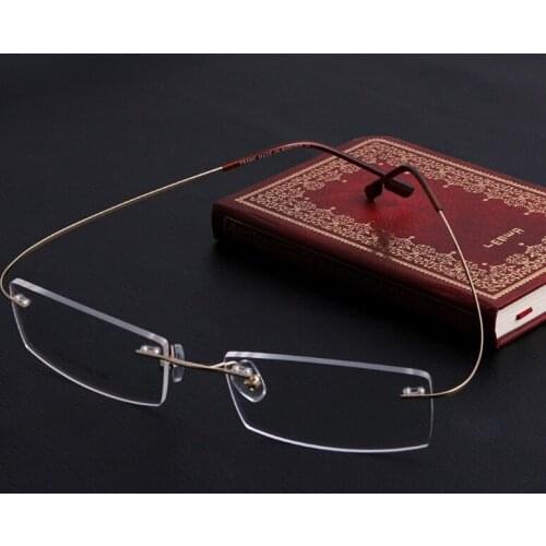 2021 New Fashion Metal Rimless Eye Glasses Eyeglasses Frame Spectacle Frames