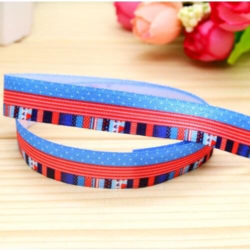 5/8'' Free shipping Fold Elastic FOE navy pattern printed headband headwear hairband diy decoration wholesale OEM P5160