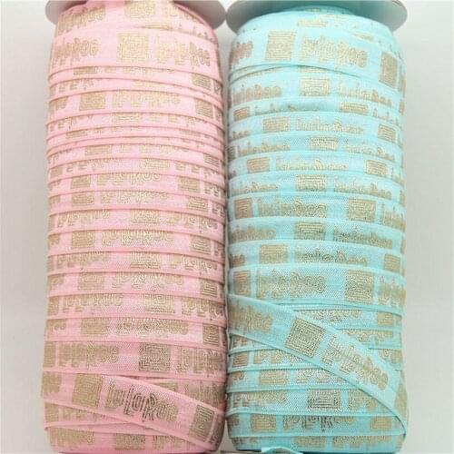 5/8'' Free shipping Fold Elastic FOE foil gold printed headband headwear hairband decoration wholesale OEM S659