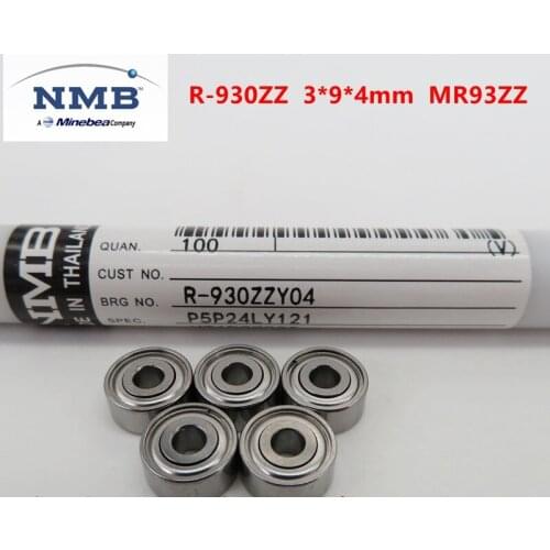 50pcs original NMB Minebea high speed bearing R-930ZZ 3*9*4mm MR93ZZ ABEC-5 miniature deep groove ball bearings 3x9x4