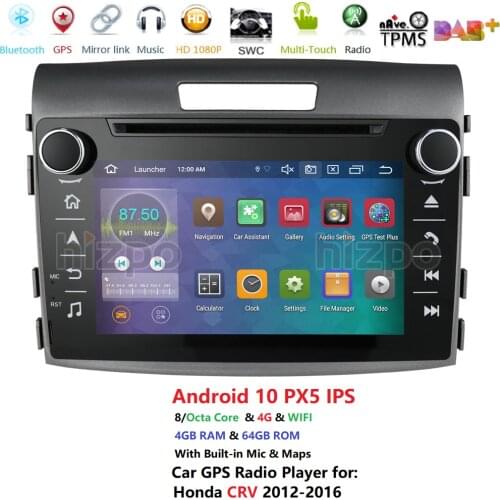 Android 10 Car DVD Player for Honda CRV 2012-2016 GPS navigation stereo headUnit 2 DIN Radio tape recorder multimedia player IPS