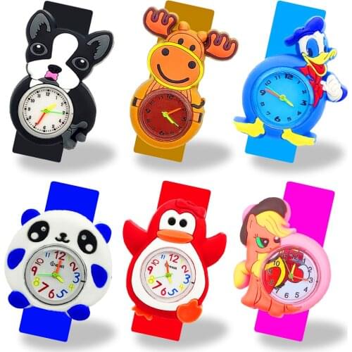 Cartoon Panda Children Watch for Girls Boys Baby Toy 3d Deer/penguin/horse Dial Kids Quartz Watches Christmas Gifts for Children