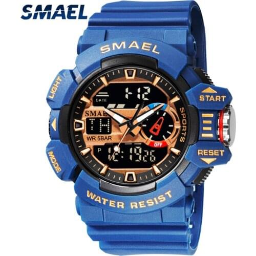 SMAEL New Military Mens Watches Top Brand Luxury Digital Quartz Watch Men Army Sports Waterproof Wristwatches Relogio Masculino