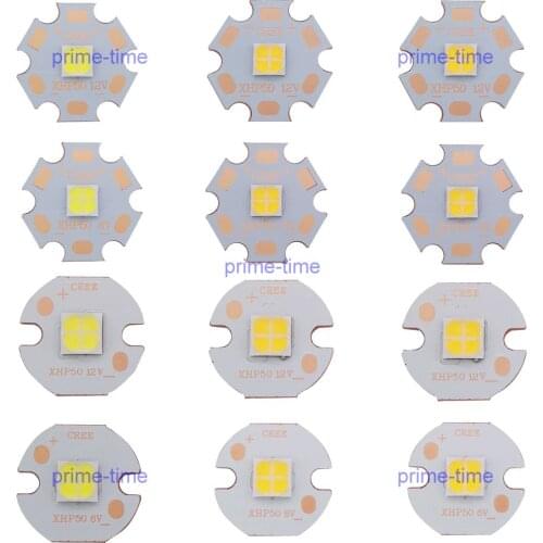 Cree XHP50 6V 12V 6500K Cool White 5000K Neutral White 3000K Warm White LED Emitter 2546lm 19W J2 Dide on 16mm 20mm Copper PCB
