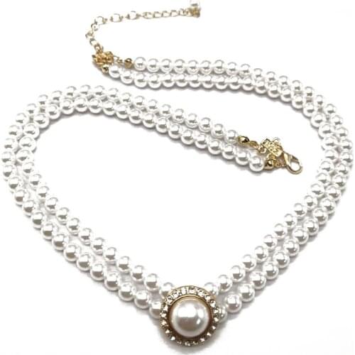 Elegant Choker Necklace, Imitation Pearls Sweet-Cute Necklace Party Wedding Jewelry