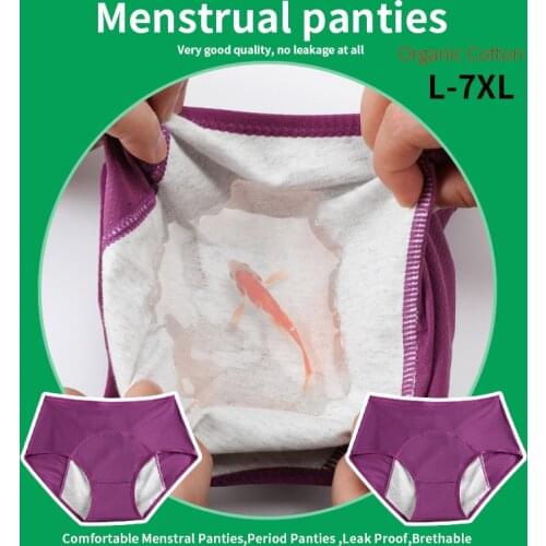 Menstrual Panties Leak Proof Physiological Pants Women Underwear Period Cotton Waterproof Briefs Plus Size Female Lingerie