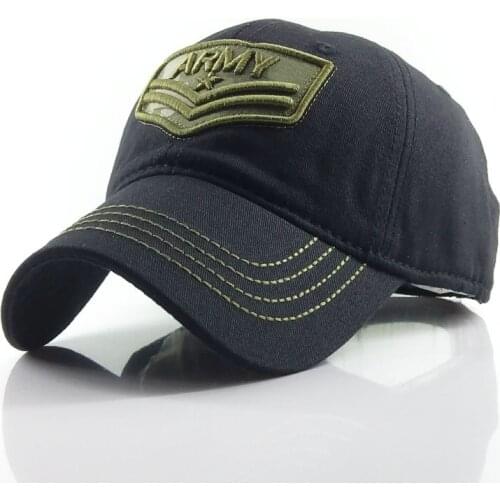 High quality baseball cap long brim sun visor cotton camouflage letter embroidery black hat dad hats military hat