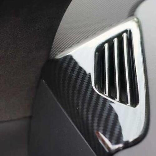 For Tesla Model X 2017 2018 2019 Carbon Fiber Carbon Fiber Console Dashboard Air Vent Cover Trim Front AC Outlet Sticer Styling