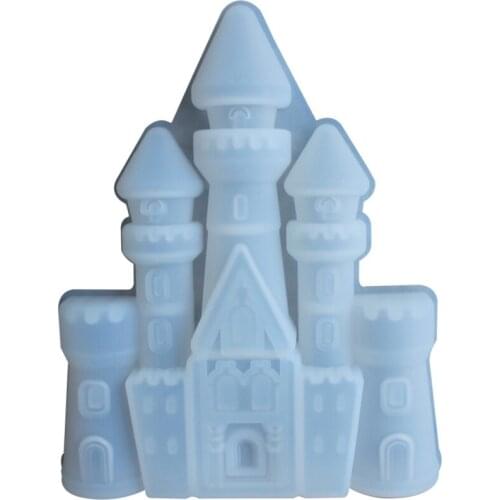 Crystal Epoxy DIY Handmade Mirror Castle Decoration Pendant Fondant Chocolate Cake Decoration Small House Castle Silicone Mold