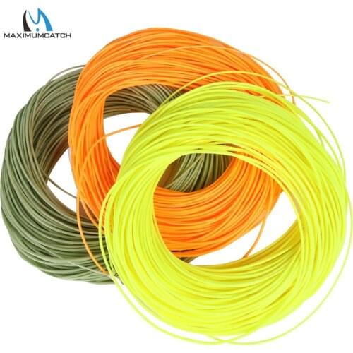 Maximumcatch 1-8WT 100FT DT Fly Fishing Line Double Taper Floating Fly Line Green/Yellow/Orange Color