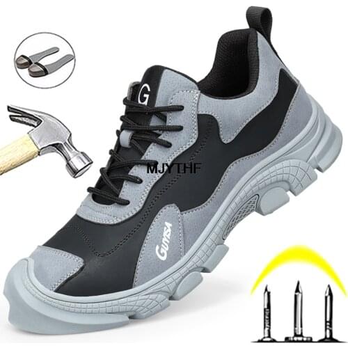 High Quality Indestructible Shoes Anti-smash Anti-puncture Safety Shoes Men Boots Steel Toe Shoes Wearable Work Sneakers Male