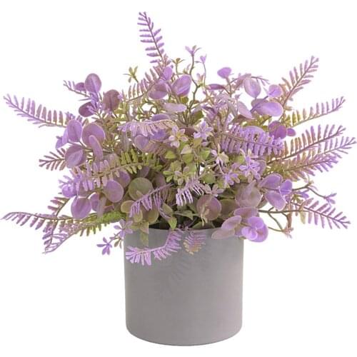 Small Potted Artificial Plant Fake Flower Shrubs Home Office Farmhouse Bathroom Desktop Interior Decoration Decor Pretend Floral