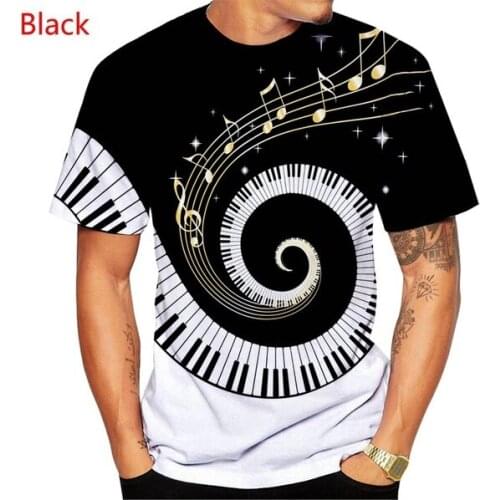 New Fashion Piano Musical Note Printed T Shirt Men Women 3D Sweatshirts Funny T Shirt Pullover Sportswear Hip Hop Tee