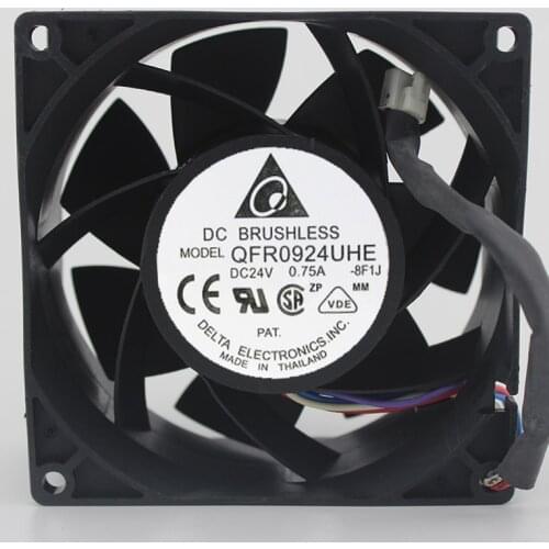 Brand new original DC cooling fan QFR0924UHE 92*92*38 24V 0.75A 9238 4 wires