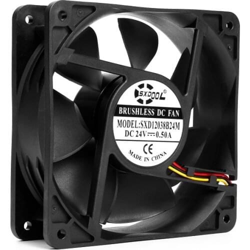 Brand New SXDOOL SXD12038B24M 120*120*38mm DC 24V 0.50A 3P axial case server inverter cooling fan