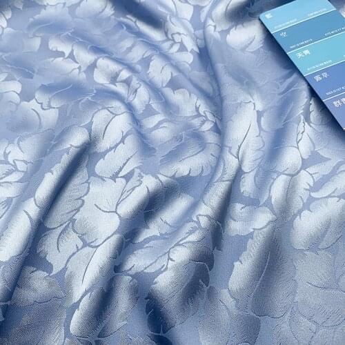 From 5meters NEW4 15 Colors Leaf Magnolia Flower Jacquard Satin Emulation Silk Fabric/Dress /Cheongsam National /DIY Materials