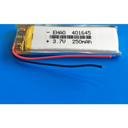 250mAh 3.7V lipo rechargeable battery lithium polymer for MP3 bluetooth pen smart watch MID headset headphon video pen 401645