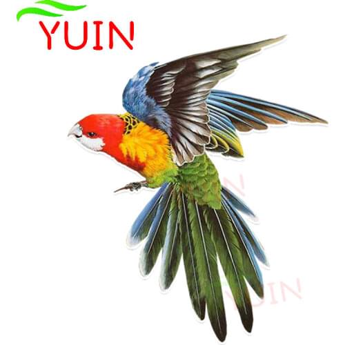 Personalized Car Sticker Pretty Parrot Flight with Open Wings Decals PVC Decorative Motorcycle Parts Waterproof Decal 16*13cm