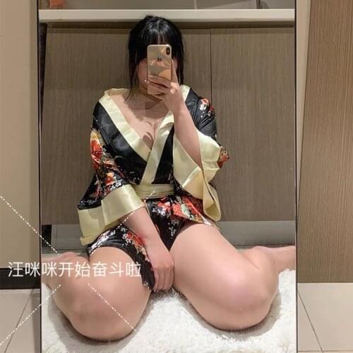 Sexy Sleepwear Sakura Kimono Cute Japanese Uniform Robe Floral Bathrobe Short Kimono Robe Night Bathrobe Dressing Gown for Women