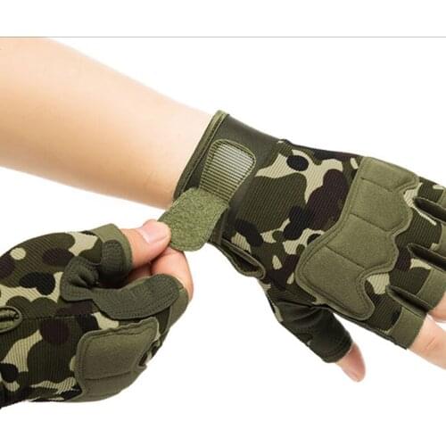 Half-Finger Gloves Mens Cycling Fitness Iron Outdoor Sports Tactics Boxing Fighting Special Forces Non-Slip Wear-Resistant Half