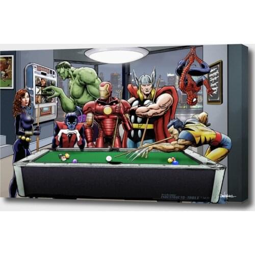 Marvel Superhero Play Pool Wall Art Canvas Posters and Prints The Avengers Paintings on the Wall Pictures Home Decor Cuadros