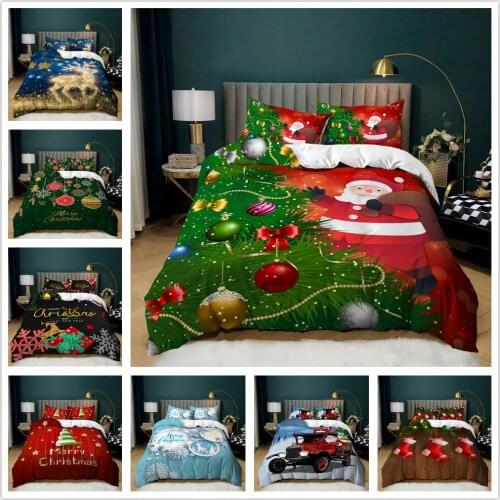 3D Christmas Duvet Cover with Pillowcase Bed Quilt Covers Home Textile New Year Sleeping Bedding Set for christmas gift