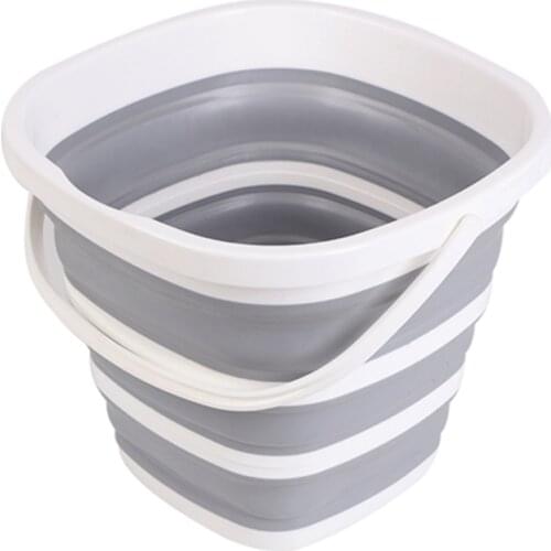 Silicone Bucket for Fishing Promotion Folding Bucket Car Wash Outdoor Fishing Supplies Square 10L Bathroom Kitchen Camp Bucket