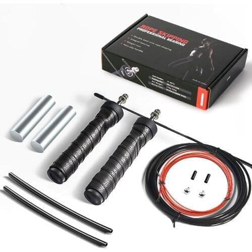 Non-Slip Handle Jump Ropes Bearing Weighted Adjustable Wire Skipping Rope For Fitness