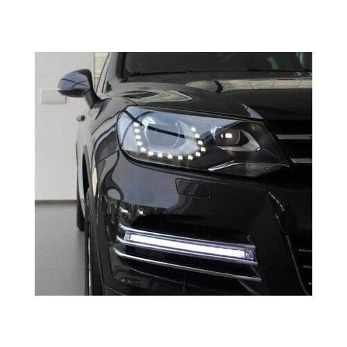 LED Daytime Running light DRL Fog light Grille Chrome For VW Touareg 2011-2014