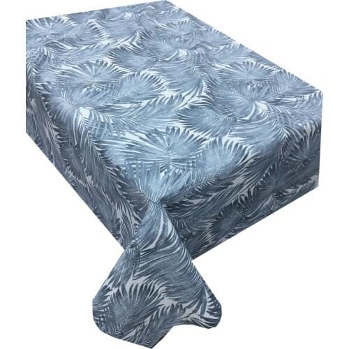 Zeren Home Blue Color Bamboo Leaves Patterned Carefree Table Cloth 170x500 cm