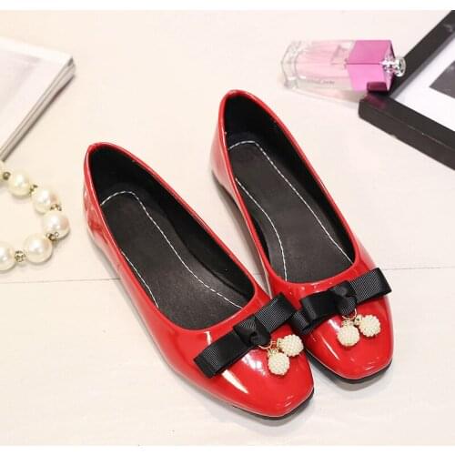 2017 New Promotion Large Size 34-43 Womens Fashion Shoes Woman Flats Spring Autumn Square Toe Solid Casual D09