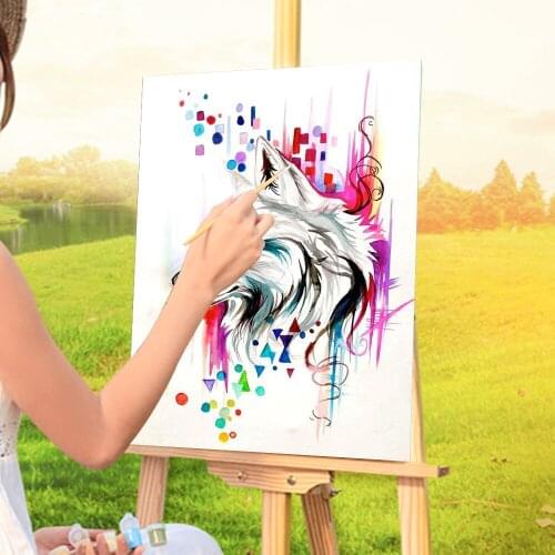 Wolf Animal Coloring By Numbers Painting Kit Oil Paints 40*50 Canvas Painting Loft Wall Picture For Children For Handiwork