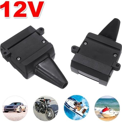 1pair 12 Pin Auto Flat Trailer Socket Plug Set Connector Female Male Boat Caravan Camper Trailer Connector Adapter Parts Tool