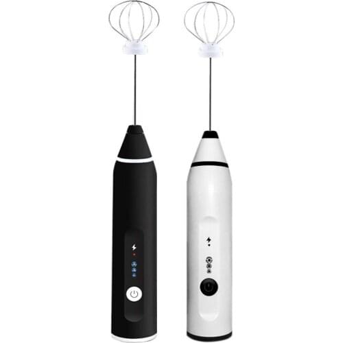 3 Speeds Electric Whisk USB Rechargeable Coffee Milk Drink Frother Foamer Handheld Electric Mixer Food Blender
